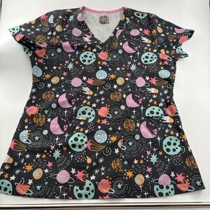 Scrub Top Women's Astrological V-Neck Workwear